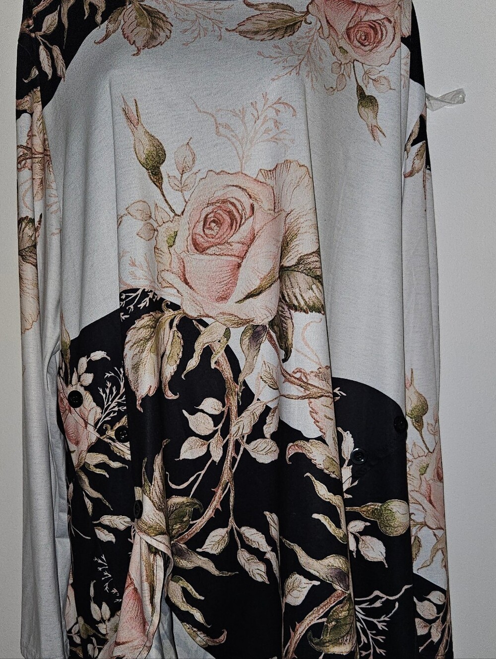 Floral Print Long Sleeve Women’s Top in White and Pink